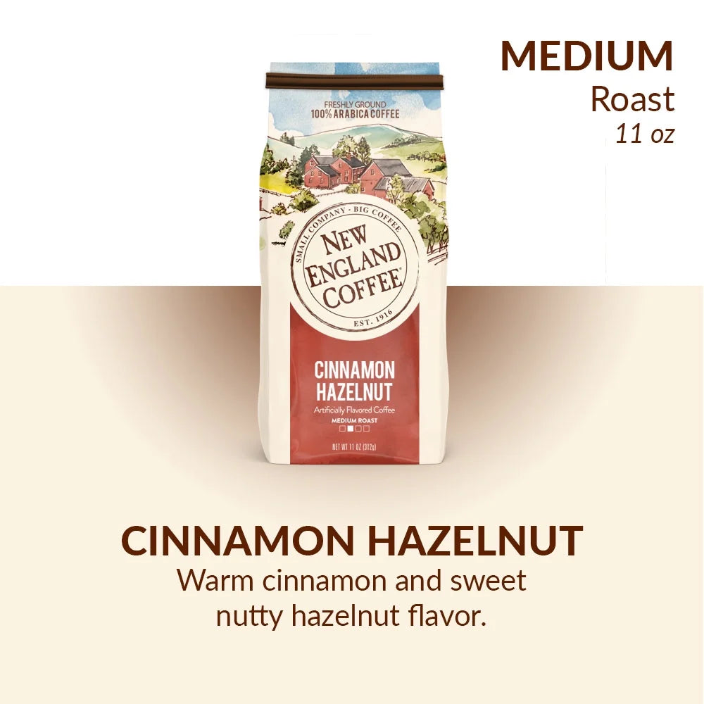 Cinnamon Hazelnut, Medium Roast, Ground Coffee, 11 Oz