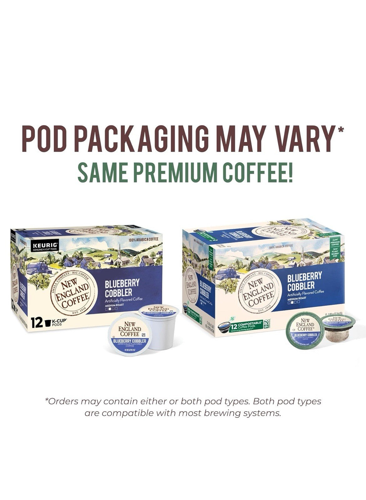 New England Coffee Blueberry Cobbler Kcup 12 Count