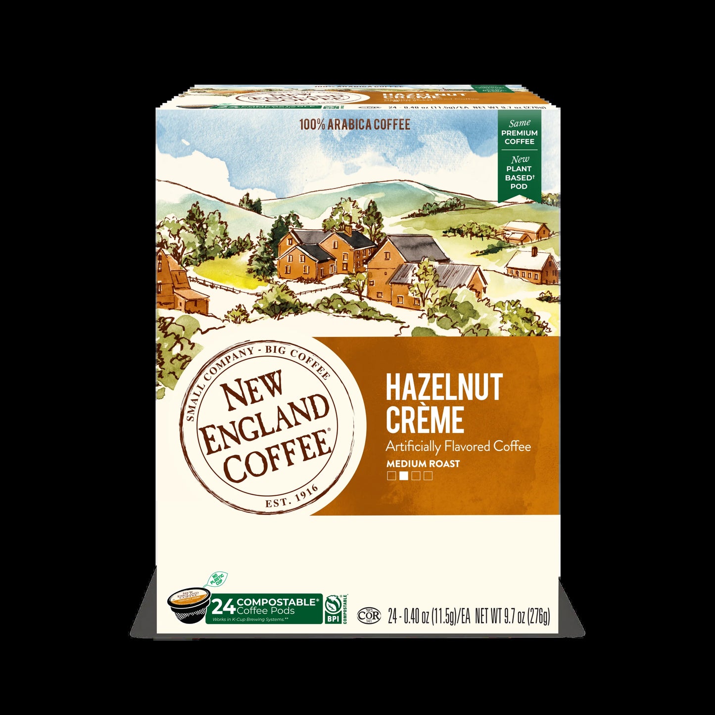 Hazelnut Crème, Medium Roast, Single Serve Pods, 24 Count Box