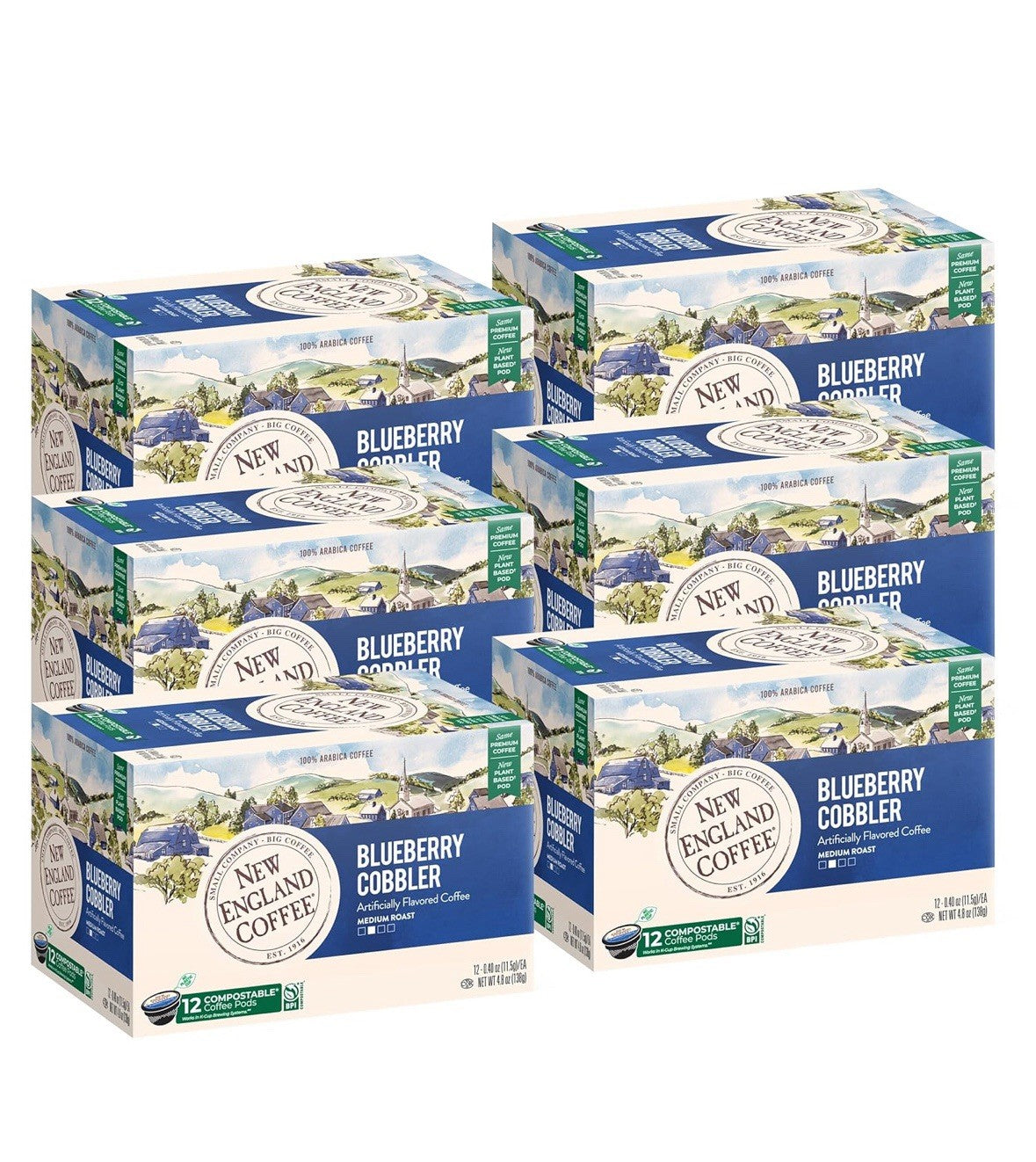New England Coffee Blueberry Cobbler Kcup 72 Count