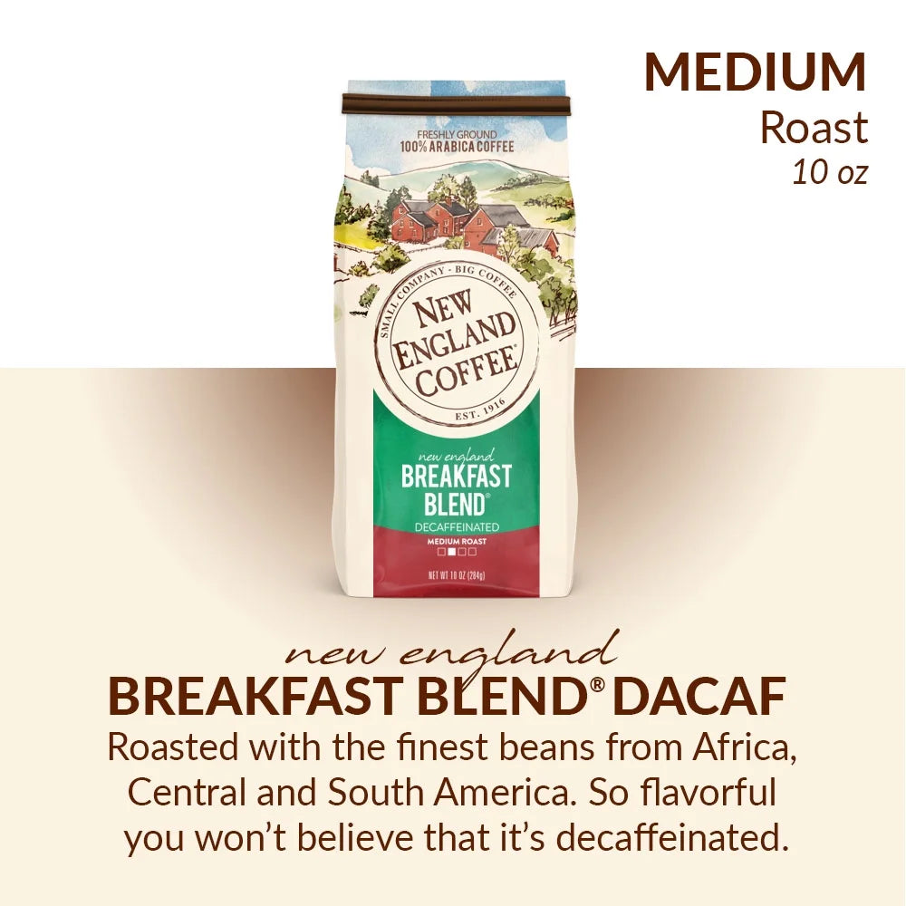 (3 Pack) Decaffeinated Breakfast Blend Freshly Ground 10.0 OZ