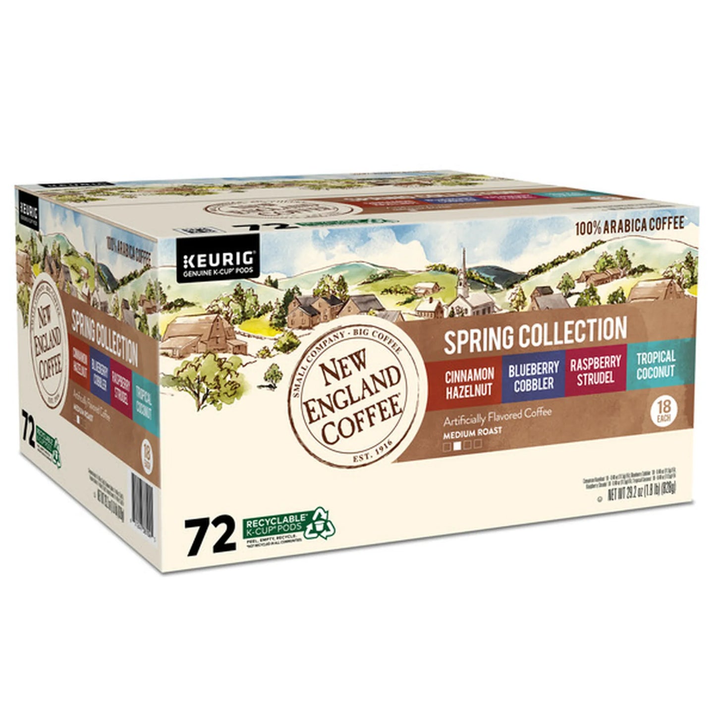 Keurig New England Coffee Spring Collection 72 Count Kcups Variety Bundle