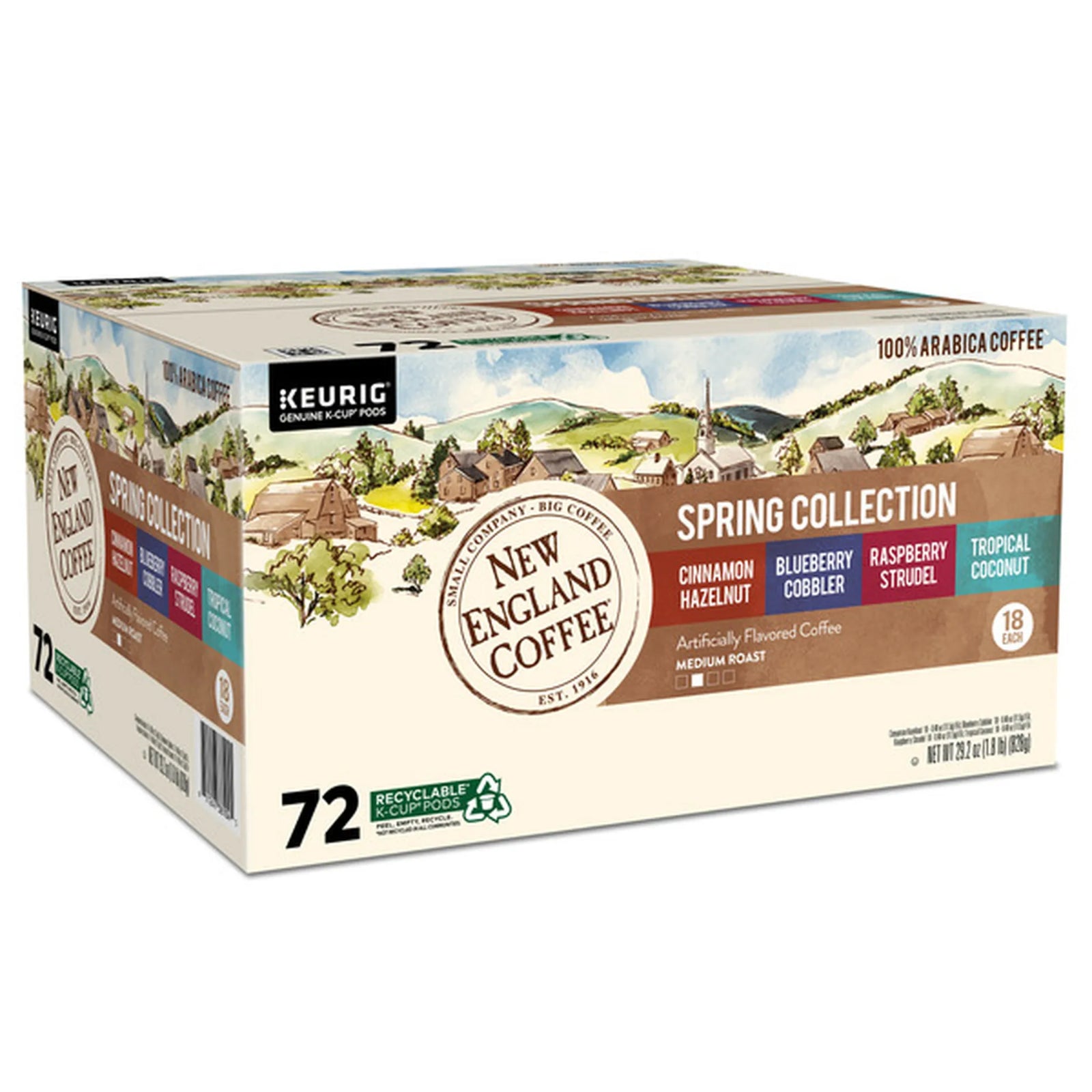 Keurig New England Coffee Spring Collection 72 Count Kcups Variety Bundle